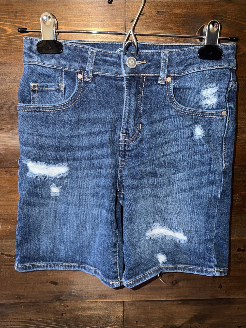 wonder nation Blue Distressed Denim Shorts